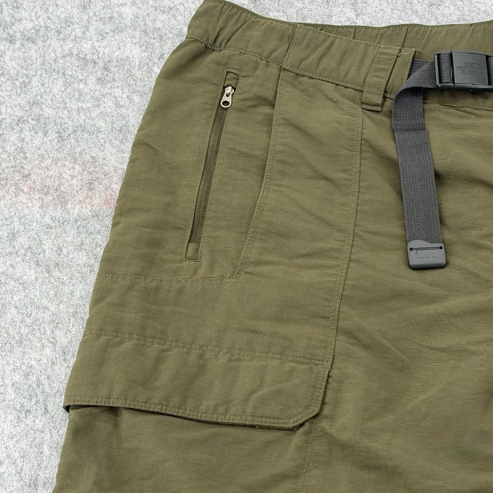 The North Face Mens Olive Green Belted Cargo Hiking Shorts Size XL 36